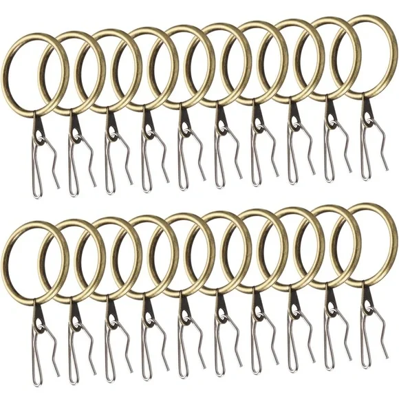 Gold Curtain Rings with Clips - Picture 1 of 6